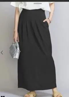 【ビューティ&ユース】 ハイウエストロングスカート　ブラック