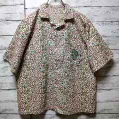 【美品】MONO-MART　花柄 オープンカラーシャツ 両胸ポケット　Mサイズのサムネイル