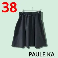 PAULE KA　ポールカ　ひざ丈フレアスカート　ブラック　38　Мのサムネイル