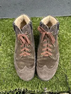 ブラウン スエード ハイカットブーツ