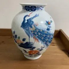 陶器 花瓶 鳥 蝶 手描き - メルカリ
