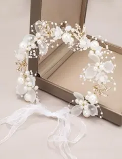 【在庫処分】ヘッドドレス ヘア飾り 結婚式 パール ブライダル ウエディング