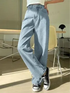 shein DAZY ハイウェストワイドレッグジーンズ