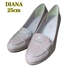 DIANA エナメル 厚底ローファーパンプス 25cm　ラウンドトゥ