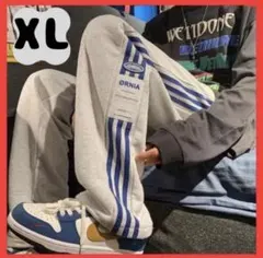 ジャージ スウェット パンツ グレー レディース メンズ 部屋着 サイドライン