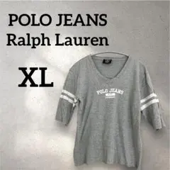 POLO JEANS Ralph Lauren【XL】VネックTシャツ グレー