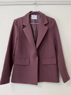 レディース　テーラードジャケット セットアップ バーガンティー