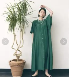 値下げ】HOUSE OFLOTUSスカラ刺繍スキッパーワンピースサックスブルー