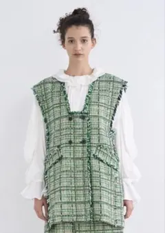 LANVIN en Bleu ミックスツイードベスト