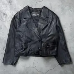 【希少90s】イタリア製 レザー ライダースジャケット 羊革 短丈 L相当のサムネイル