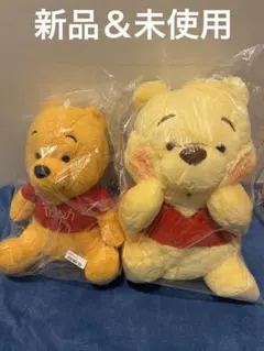 未使用】くまのプーさんLぬいぐるみ～Retro～ 2点セット タグ付き
