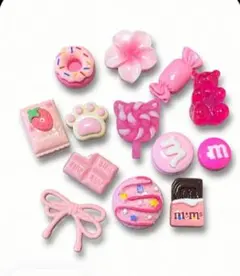ピンク系ジビッツセット お菓子モチーフ まとめ売り
