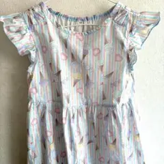 バースデイ birthday アイス柄 ワンピース ノースリーブ 130cm 夏のサムネイル