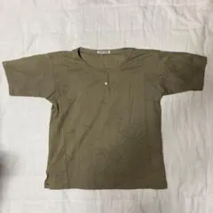 GIO SPORT ヘンリーネックtシャツ　透かし模様　ヤシの木柄　カーキ　Mのサムネイル