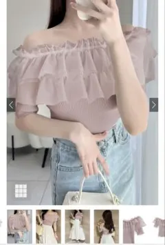 オフショルダー フリル トップス Fサイズ