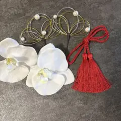 髪飾りセット 胡蝶蘭