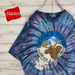 Hanes ヘインズ ヴィンテージ Tシャツ 半袖 ビッグプリント タイダイ柄