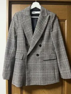 ZARA ダブルブレスト チェックジャケット