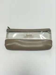 【筆箱】ベージュ クリアペンケース