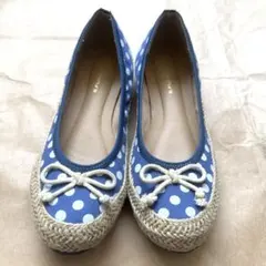 ❣️E.FUNCTION ネイビー 水玉模様 フラットシューズ❣️