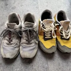 New Balance 574 グレー/イエロー スニーカー