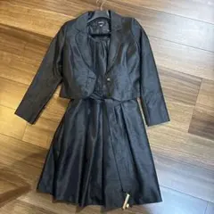 【美品】フォーマルワンピーススーツ 2点セット 黒 入学式 卒業式 結婚式