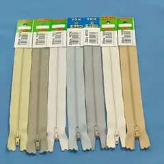 YKK エフロンファスナー　20cm 7色セット 春色セット