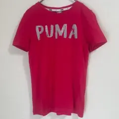 PUMA キッズ ピンクTシャツ ラメロゴ入り 150サイズのサムネイル