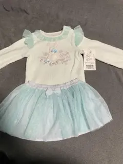 新品　メゾピアノ チュールフリル　ウサギ　ロンパース×スカートセット　80