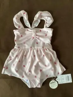 【新品未使用品】アプレレクール いちご柄ワンピース水着100cm