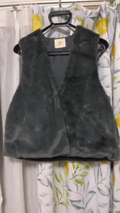 R-P-S ダークグレー ファーコート ベスト