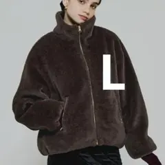 coca フェイクファースタンドカラーブルゾン ブラウン　L