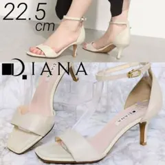 DIANA　パンプス　サンダル　ストラップ　レザー　無地　ローヒール　シンプル