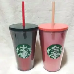 北米 スターバックス ロゴコールドカップタンブラー 16oz 473ml 2個