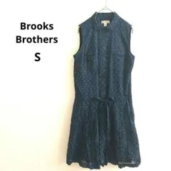 【ブルックス ブラザーズ】ノースリーブ ワンピース 総柄 エスニック ネイビー