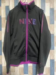 NIKE トラックジャケット ブラック パープル サイズL ロゴ ジャージ