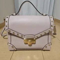 マイケルコース　スタッズショルダーバッグ　ハンドバッグ ピンク