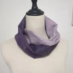 着物リメイク　紬（絹）ハンドメイド　スヌード 保温、保湿