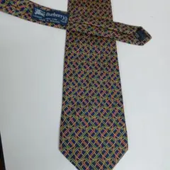 Burberrys ネクタイ 幾何学模様 ネイビー シルク製