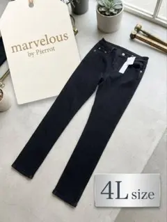 新品タグ付 marvelous by Pierrot スキニーデニムブラック4L