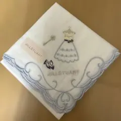 JILLSTUART 刺繍ハンカチ ホワイト/ブルー