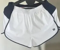 Wilson テニス ショートパンツ ホワイト ネイビー S インナー付きのサムネイル