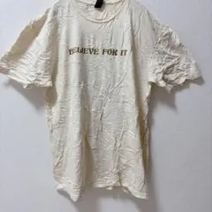 1点もの★ GILDAN 【L】　Tシャツ アイボリー 英字 バックプリントのサムネイル