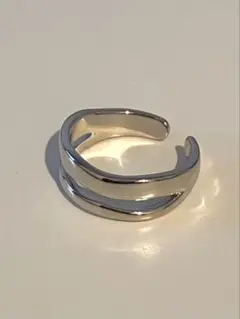 指輪 シルバー925 ダブル ライン オープン リング レディース メンズ