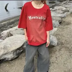sedacleグラフィック 半袖Tシャツ レッド