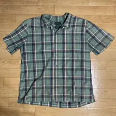 半袖チェックシャツ　古着
