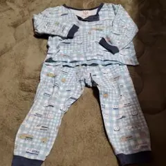 Sanrio Smiles ベビーパジャマ 90 水色 電車柄 No.033