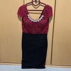 愛*子様 ボルドー・ブラック タイトドレス