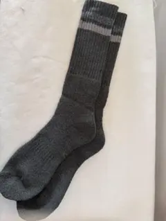 ダークグレー リブ編みソックス
