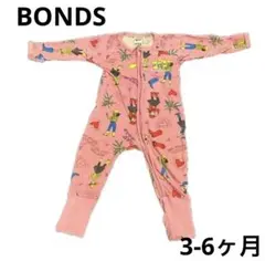 BONDS ピンク キャラクター柄ロンパース 3-6MTHSのサムネイル